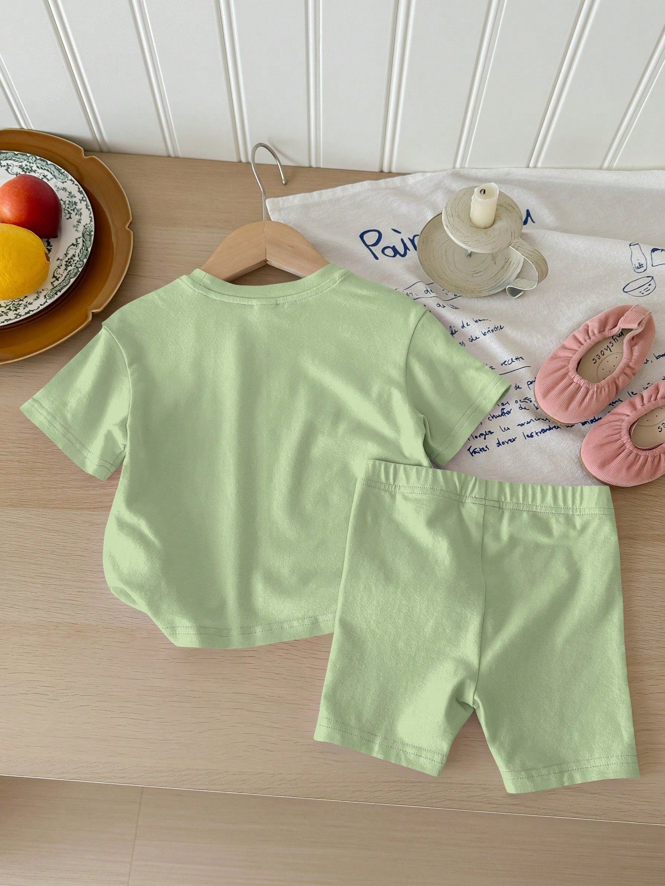 2pcs/Set Retro College Style Numeric 23 Print Loose T-Shirt&Skinny Bike Shorts,Rainbow,Summer,Casual,Vacation Y2K Back To School Clothes For Spring