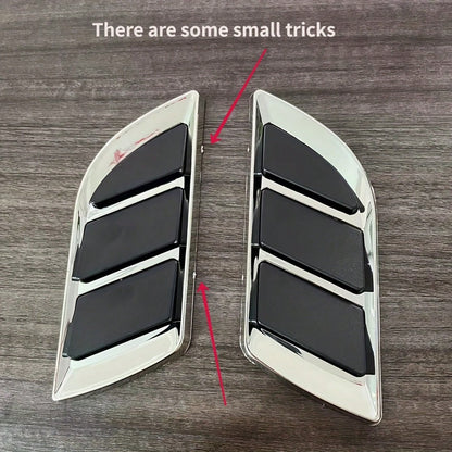 2pcs Shark Gill Car Body Decorative Stickers- Side Realistic Air Intake Decals, Suitable For Hood And Fender, 3D Appearance Modification Accessories, Fits Most Vehicles' Ventilation Styling