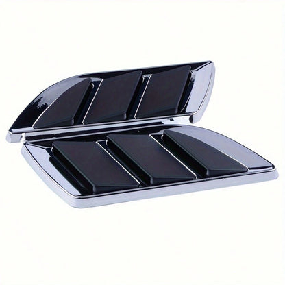 2pcs Shark Gill Car Body Decorative Stickers- Side Realistic Air Intake Decals, Suitable For Hood And Fender, 3D Appearance Modification Accessories, Fits Most Vehicles' Ventilation Styling