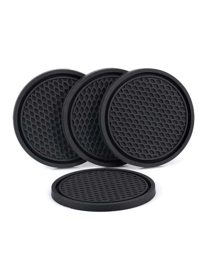 2pcs Silicone Anti-slip Cup Mat With Diamond Decoration, Creative Heat-insulating Car Accessories