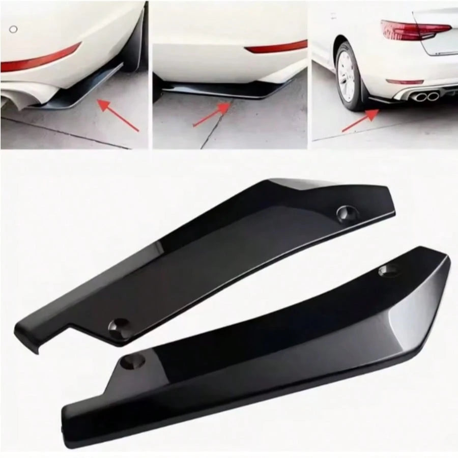 2pcs Universal Car Modification Rear Bumper Corner Accessories Rear Lip Rear Spoiler Bumper Guard Anti-Collision Anti-Scratch Decorative