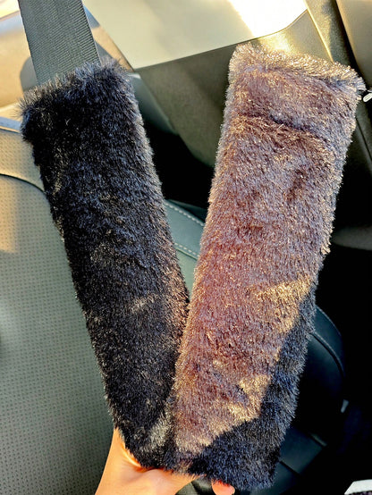 2pcs Winter Warm Short Plush Shoulder Protection, Warm And Anti Strangulation Seat Belt Protective Cover