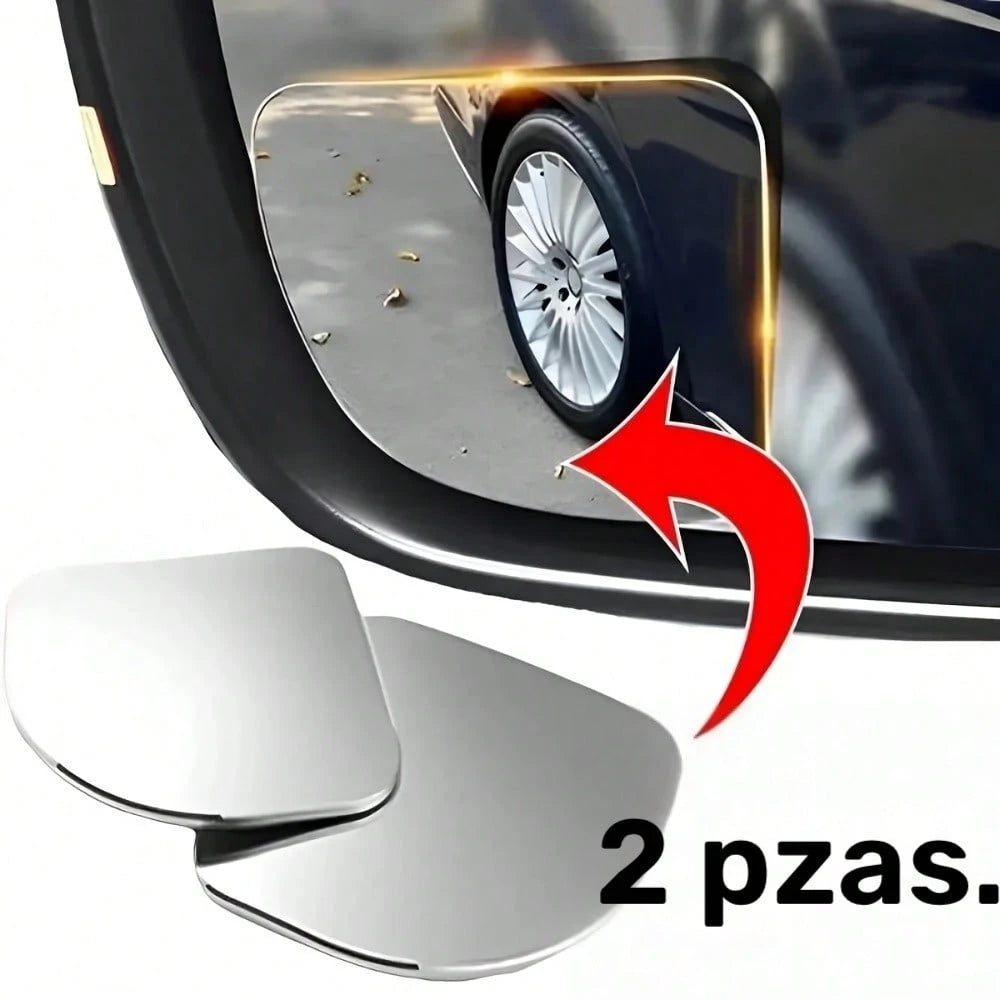 2pcs YASEENLIN Universal Glass Car Wide Angle Blind Spot Rearview Mirrors, 360° Adjustable, High Definition, Frameless, Small Fan-Shaped, Heart-Shaped, Non-Myopia Lens Curvature, Universal Fit For All