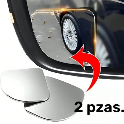 2pcs YASEENLIN Universal Glass Car Wide Angle Blind Spot Rearview Mirrors, 360° Adjustable, High Definition, Frameless, Small Fan-Shaped, Heart-Shaped, Non-Myopia Lens Curvature, Universal Fit For All