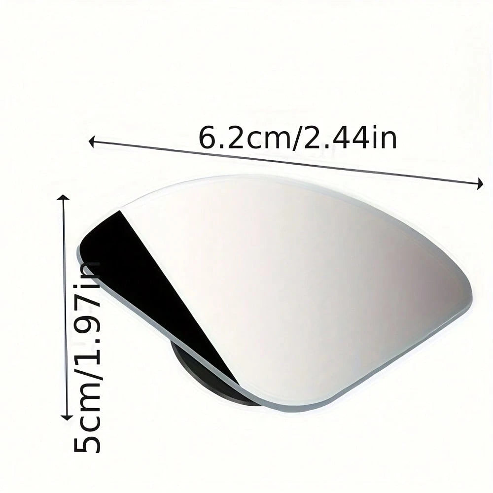 2pcs YASEENLIN Universal Glass Car Wide Angle Blind Spot Rearview Mirrors, 360° Adjustable, High Definition, Frameless, Small Fan-Shaped, Heart-Shaped, Non-Myopia Lens Curvature, Universal Fit For All