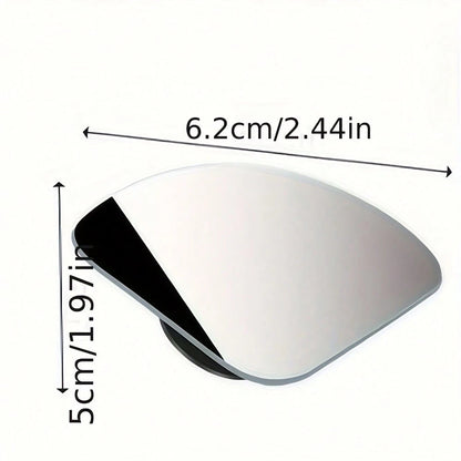 2pcs YASEENLIN Universal Glass Car Wide Angle Blind Spot Rearview Mirrors, 360° Adjustable, High Definition, Frameless, Small Fan-Shaped, Heart-Shaped, Non-Myopia Lens Curvature, Universal Fit For All