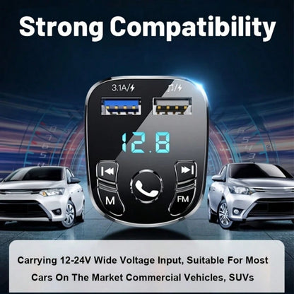 3.1A Car Audio MP3 Modulator Player, Audio Receiver With 2 USB Fast Charging Ports, Compatible With Apple, Android Phones, Laptops, Supports Fast Charging And Multi-Device, Compact Design For Efficien