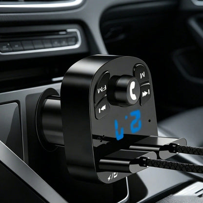 3.1A Car Audio MP3 Modulator Player, Audio Receiver With 2 USB Fast Charging Ports, Compatible With Apple, Android Phones, Laptops, Supports Fast Charging And Multi-Device, Compact Design For Efficien