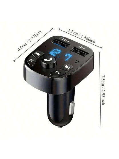 3.1A Car Audio MP3 Modulator Player, Audio Receiver With 2 USB Fast Charging Ports, Compatible With Apple, Android Phones, Laptops, Supports Fast Charging And Multi-Device, Compact Design For Efficien