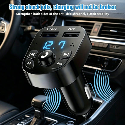 3.1A Car Audio MP3 Modulator Player, Audio Receiver With 2 USB Fast Charging Ports, Compatible With Apple, Android Phones, Laptops, Supports Fast Charging And Multi-Device, Compact Design For Efficien
