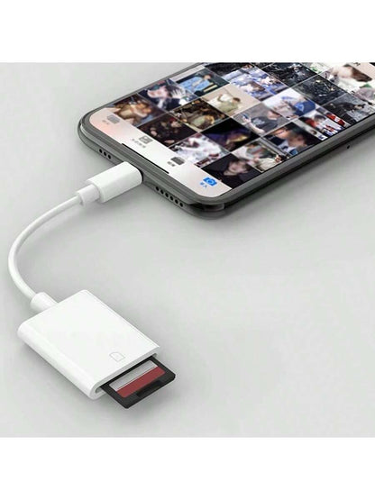 3-In-1 USB/OTG Adapter Card Reader High-Speed Data Transfer Male To Female Storage Card Reader For Phone/Camera/Computer Compatible With IPhone 17/16/15/14/13/12/11/XS/XR/X/8/7/ Series Plug And Play N