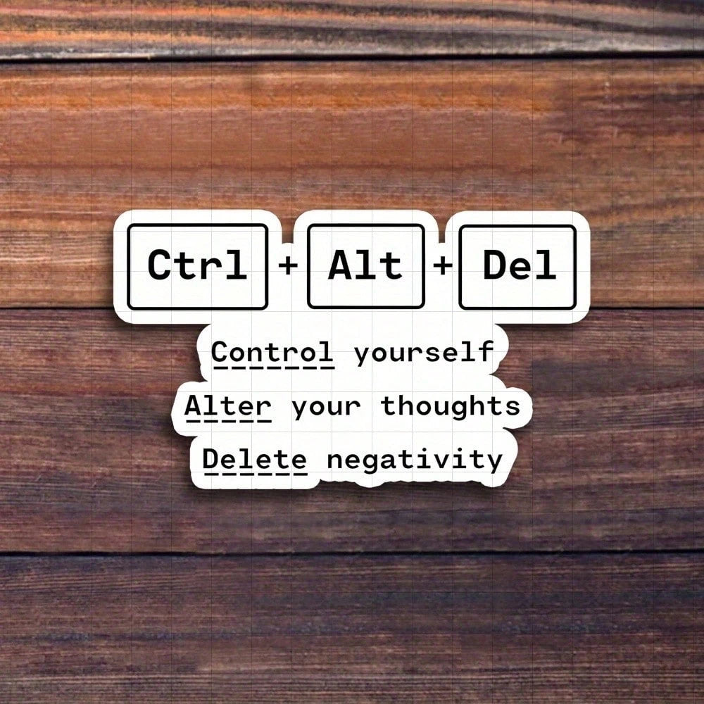 3-Inch "Ctrl + Alt + Del Sticker, Perfect For Tech Enthusiasts! Use It On Laptops, Notebooks, And Office Decor. Great For Programmers, Students, And Anyone In Tech. Categories: Humorous Stickers, Tech