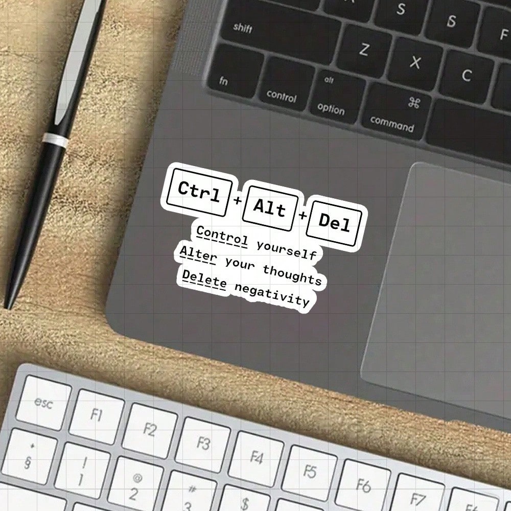 3-Inch "Ctrl + Alt + Del Sticker, Perfect For Tech Enthusiasts! Use It On Laptops, Notebooks, And Office Decor. Great For Programmers, Students, And Anyone In Tech. Categories: Humorous Stickers, Tech