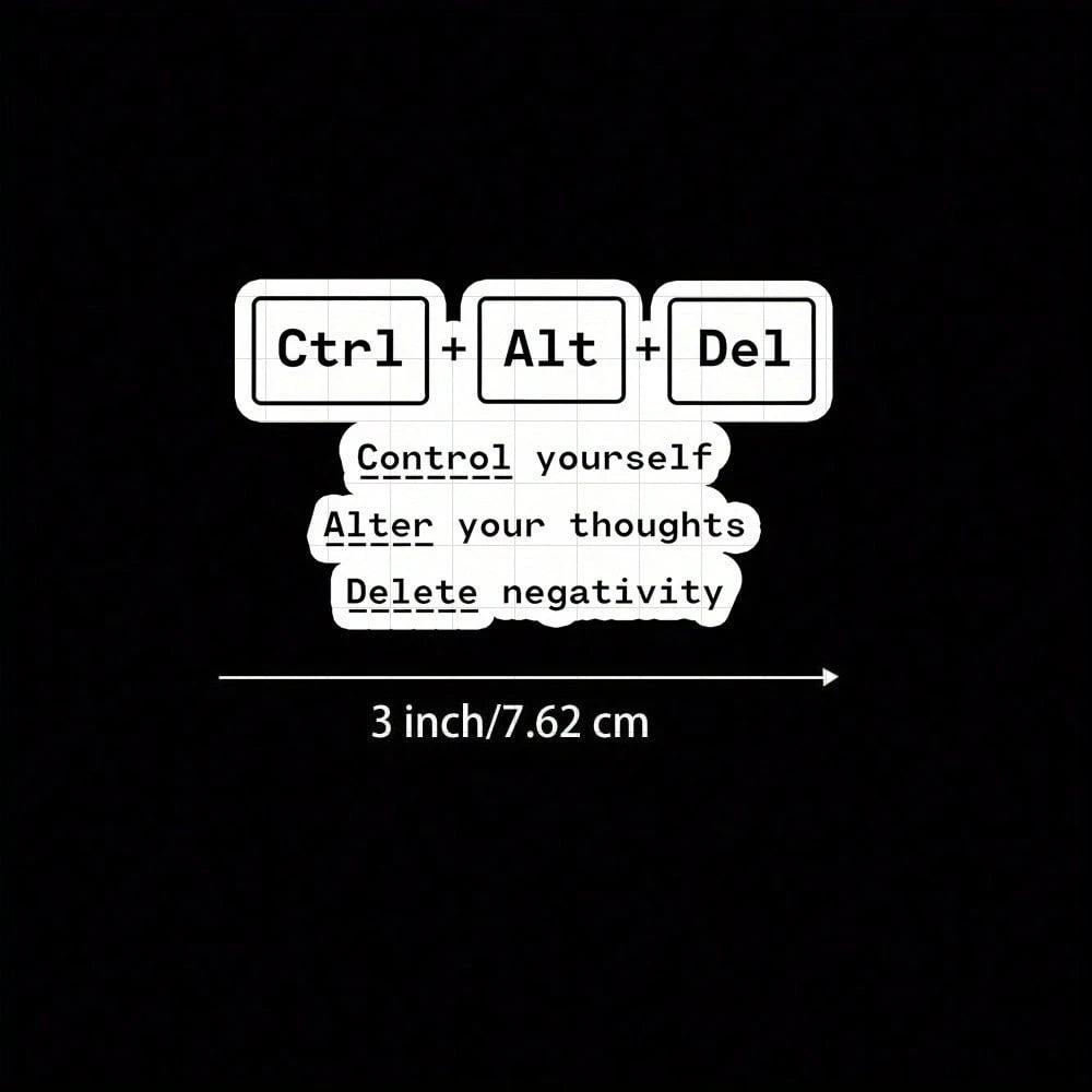3-Inch "Ctrl + Alt + Del Sticker, Perfect For Tech Enthusiasts! Use It On Laptops, Notebooks, And Office Decor. Great For Programmers, Students, And Anyone In Tech. Categories: Humorous Stickers, Tech