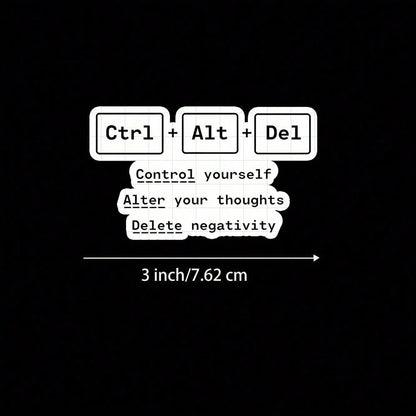 3-Inch "Ctrl + Alt + Del Sticker, Perfect For Tech Enthusiasts! Use It On Laptops, Notebooks, And Office Decor. Great For Programmers, Students, And Anyone In Tech. Categories: Humorous Stickers, Tech
