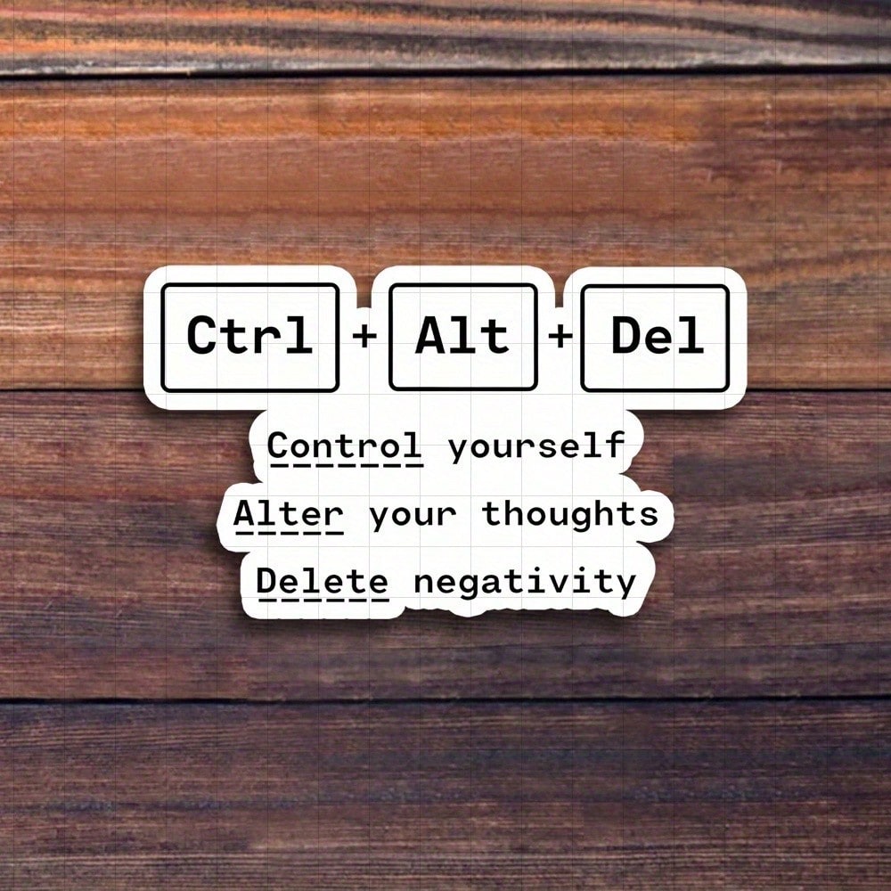 3-Inch "Ctrl + Alt + Del Sticker, Perfect For Tech Enthusiasts! Use It On Laptops, Notebooks, And Office Decor. Great For Programmers, Students, And Anyone In Tech. Categories: Humorous Stickers, Tech