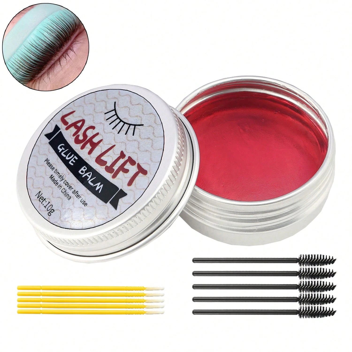3 PiecesEyelash Lifting Gel Tool Set, Including Solid Eyelash Lifting Glue And An Eyelash Lifting Rod With Brush, For Eyelash Lifting And Eyebrow Laminating Without The Need For Glue. The Eyelash Perm