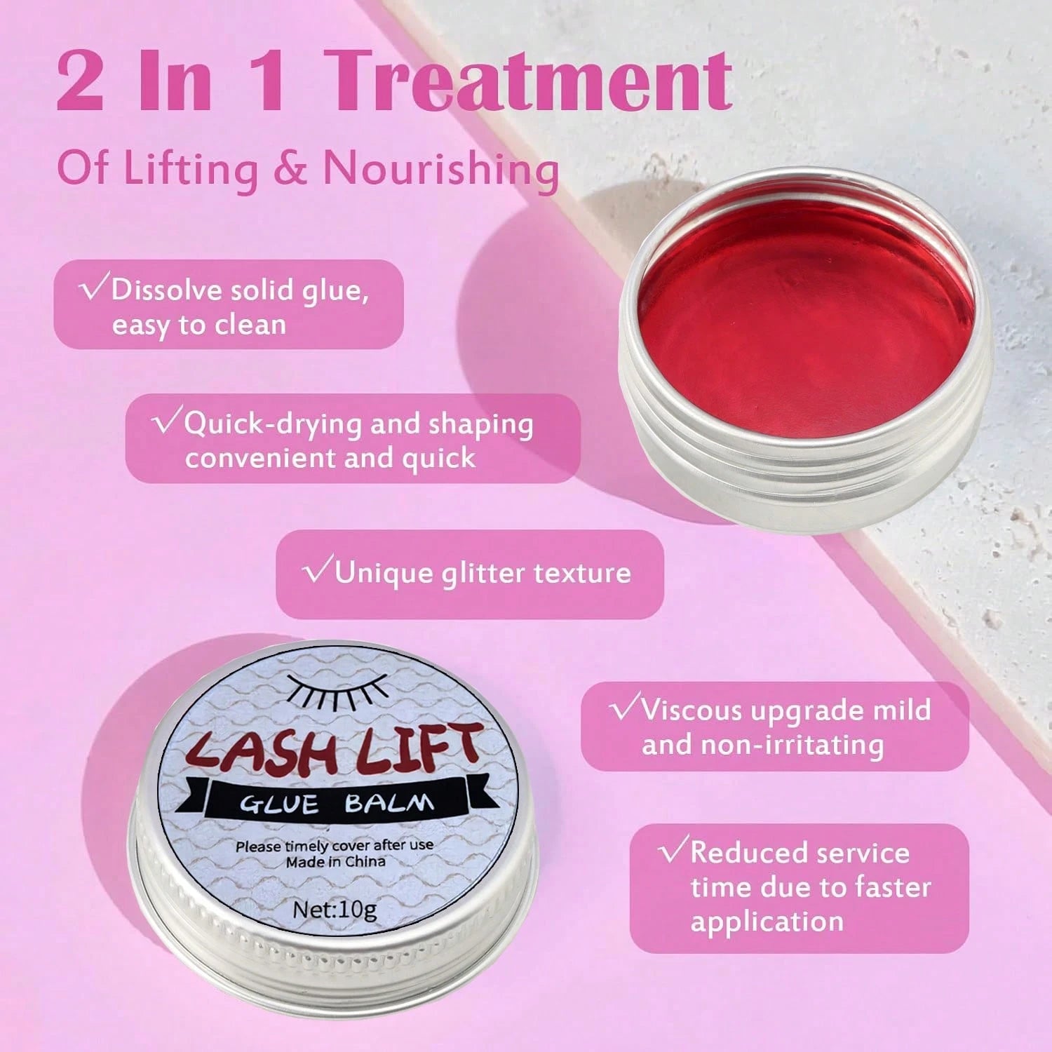 3 PiecesEyelash Lifting Gel Tool Set, Including Solid Eyelash Lifting Glue And An Eyelash Lifting Rod With Brush, For Eyelash Lifting And Eyebrow Laminating Without The Need For Glue. The Eyelash Perm