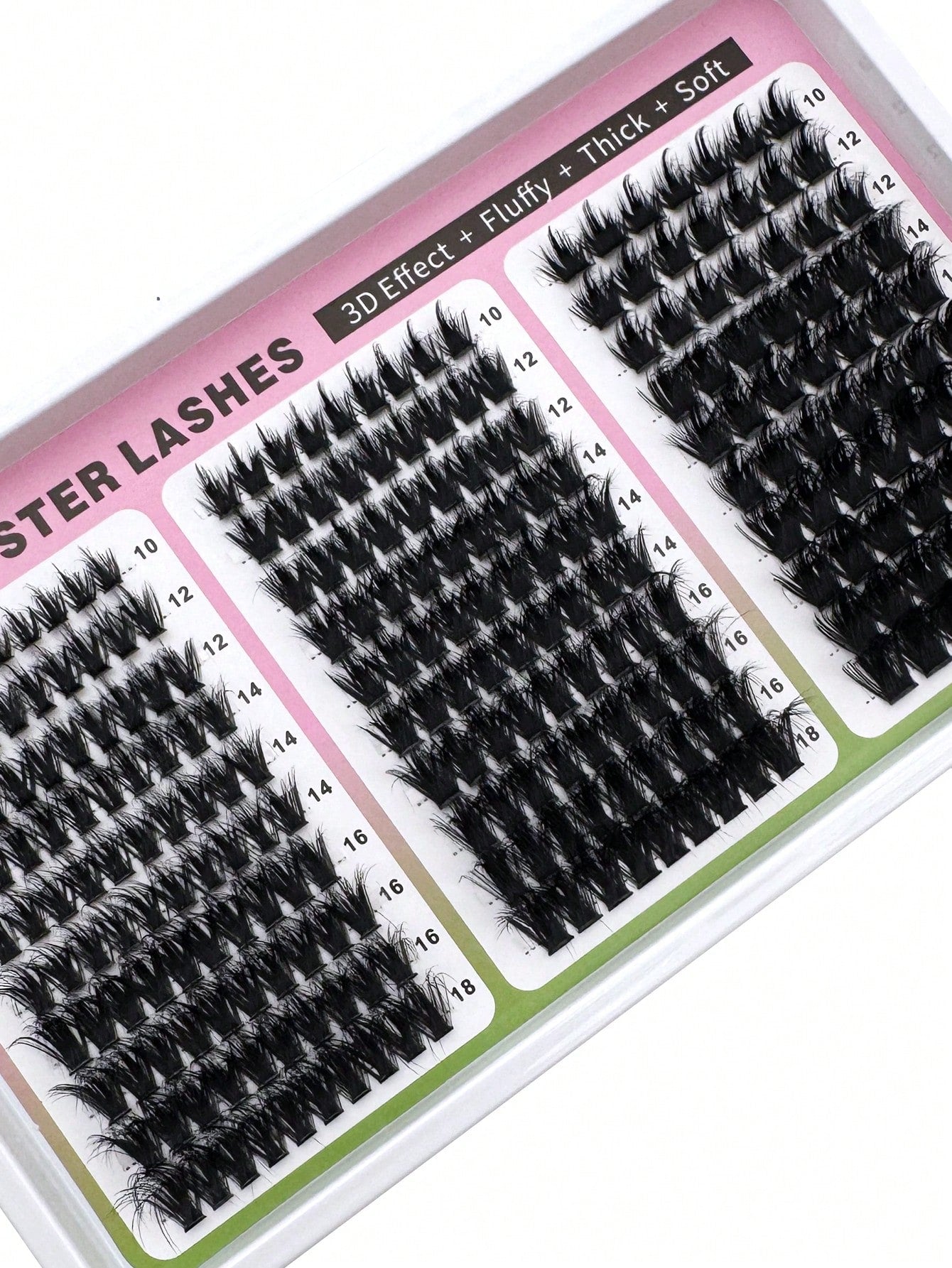 300D+200D+160D/160D+100D+60D Spiky Cluster False Eyelashes 180pcs/260pcs Thick Spiky Single Cluster Eyelashes 10-18mm Super Fluffy Fairy Style D/DD Curl Faux Mink Eyelash Extensions
