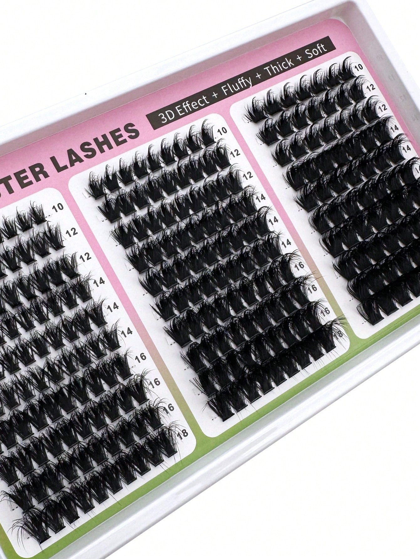 300D+200D+160D/160D+100D+60D Spiky Cluster False Eyelashes 180pcs/260pcs Thick Spiky Single Cluster Eyelashes 10-18mm Super Fluffy Fairy Style D/DD Curl Faux Mink Eyelash Extensions