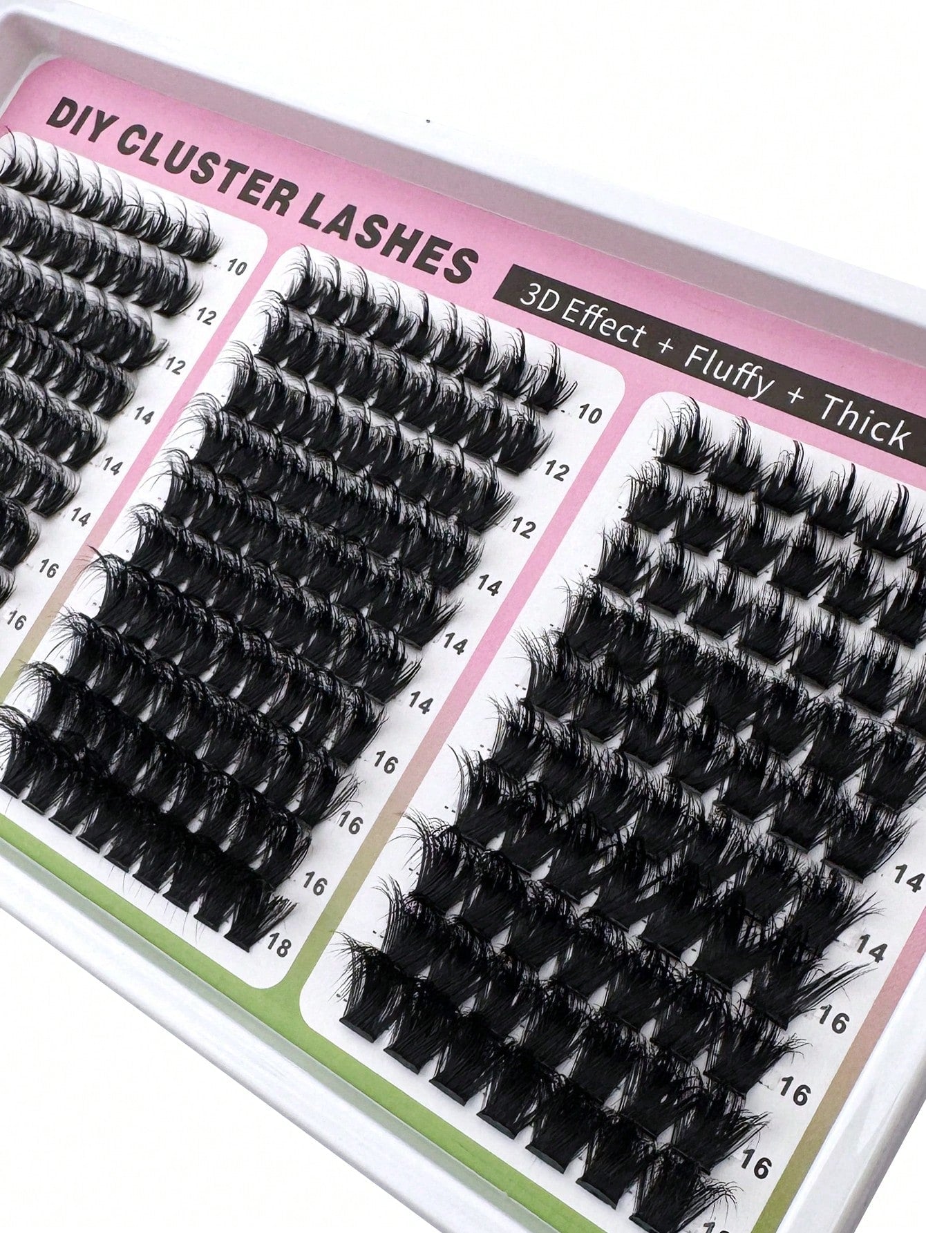 300D+200D+160D/160D+100D+60D Spiky Cluster False Eyelashes 180pcs/260pcs Thick Spiky Single Cluster Eyelashes 10-18mm Super Fluffy Fairy Style D/DD Curl Faux Mink Eyelash Extensions