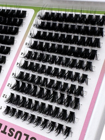300D+200D+160D/160D+100D+60D Spiky Cluster False Eyelashes 180pcs/260pcs Thick Spiky Single Cluster Eyelashes 10-18mm Super Fluffy Fairy Style D/DD Curl Faux Mink Eyelash Extensions