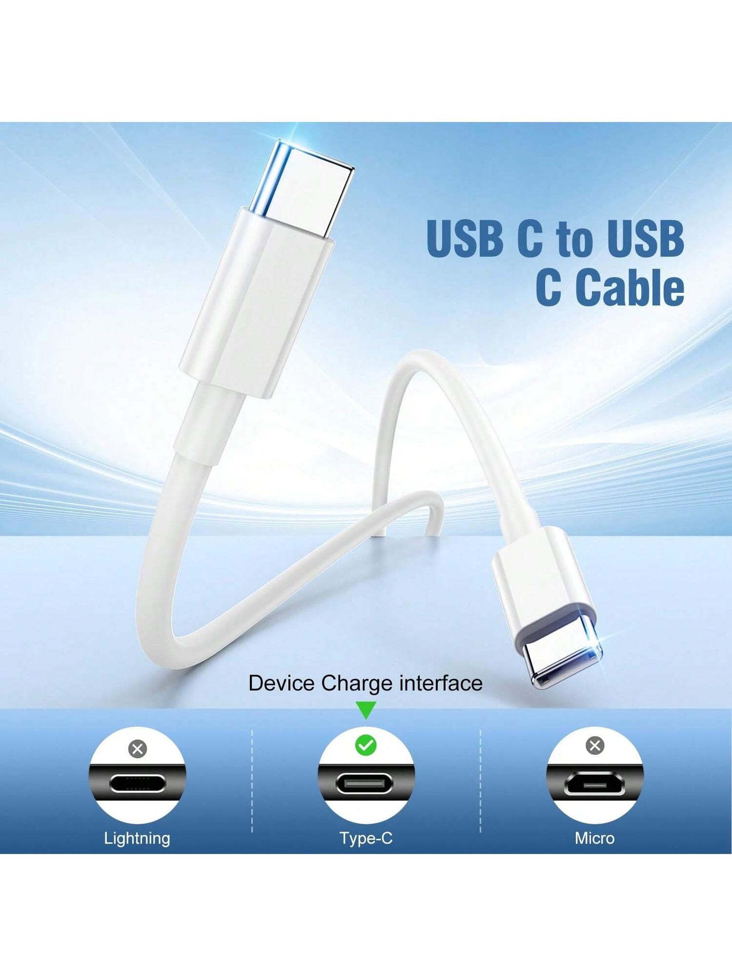 30W Apple Fast Charging Kit USB-C Fast Charging Adapter Charging Block, With 6.6FT/200cm Long Charging Cable Data Line USB-C To Type-C Charging Kit, Compatible With IPhone 17/16/15/Pro Max Plus,,, C