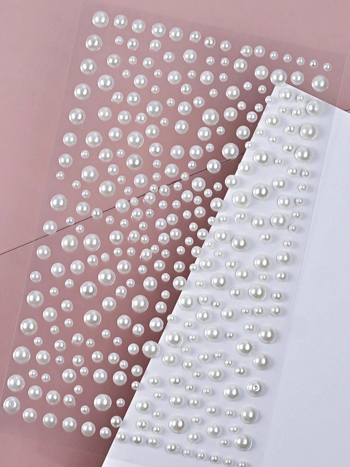 325pcs Y2K 3D Self-Adhesive DIY Pearl Face Decor Stickers, 325pcs White Glitter Pearl Acrylic & Rhinestone Stickers, 1 Sheet 3D Stickers For Makeup, Hair, Face, Nails, Decoration