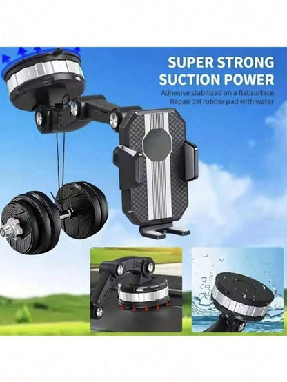 360 Degree Rotating Phone Holder- Durable ABS Material, Adjustable Arm And Clip Dashboard Mount Suitable For Cars, Trucks, And Construction Vehicles