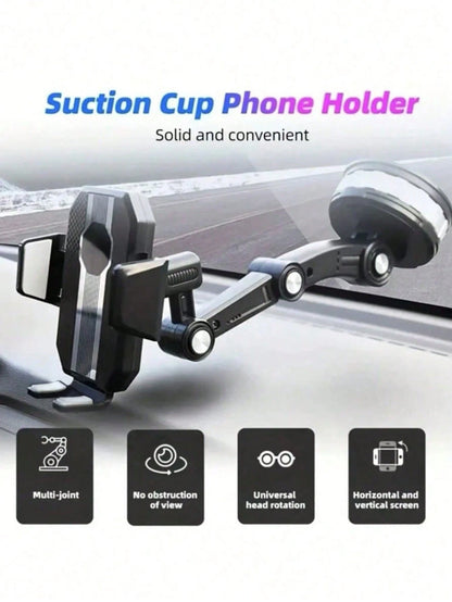 360 Degree Rotating Phone Holder- Durable ABS Material, Adjustable Arm And Clip Dashboard Mount Suitable For Cars, Trucks, And Construction Vehicles