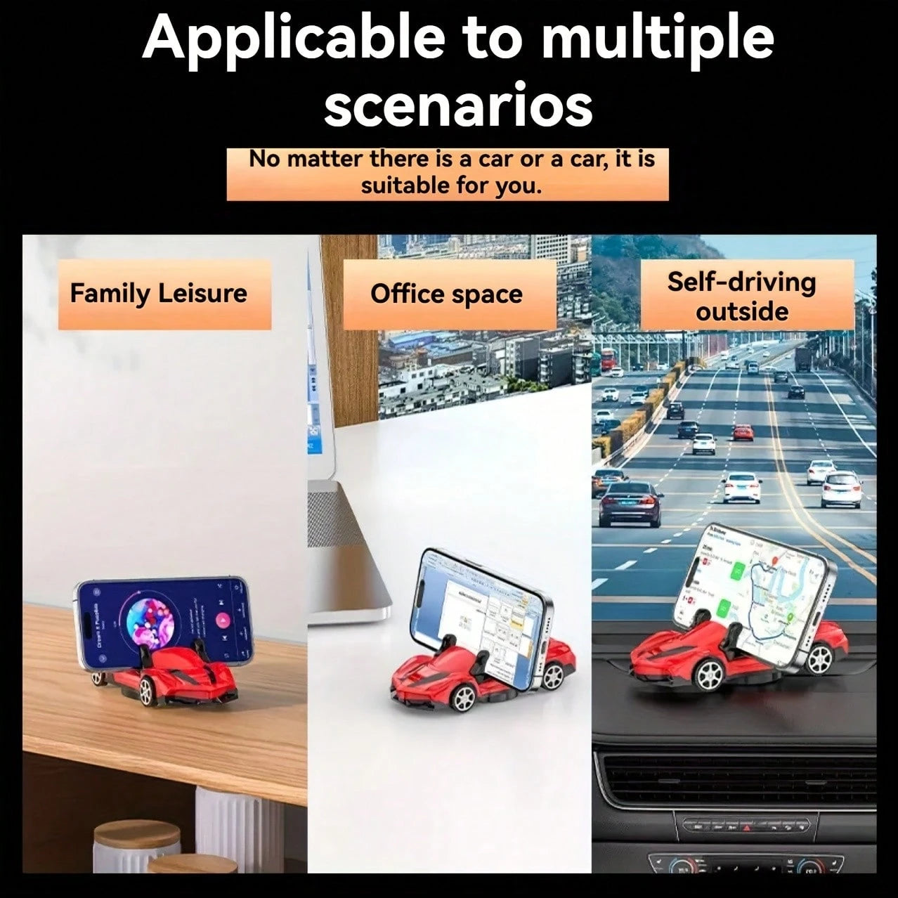 360° Rotatable Foldable Car Phone Holder- Universal Smartphone Mount For All Vehicles! This Fashionable And Practical Phone Holder Is The Perfect Car Accessory For Hands-Free Driving. Its Flexible 36