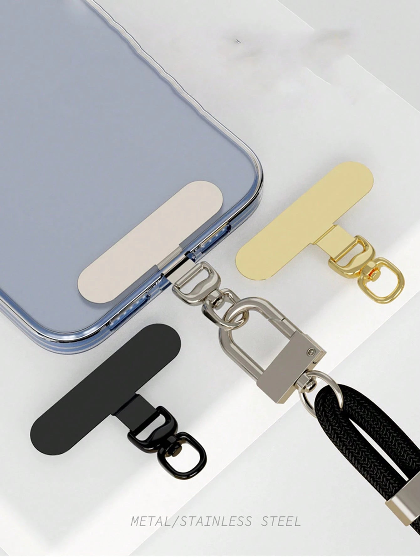 360° Rotatable Stainless Steel Phone Lanyard Hook- Metal Pad Washer For Secure Phone Strap Attachment