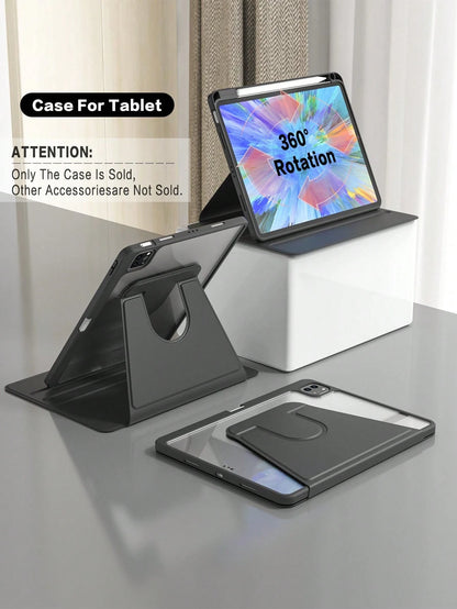 360° Rotating Protective Case With Pencil Holder For IPad 5/6/7/8/9/10/11, IPad Mini 6/7, IPad Air 1/2/3/4/5, 11" (M2)/11" (M3)/13" (M2)/13" (M3), IPad Pro 12.9" (3rd/4th/5th/6th Gen)- Blue