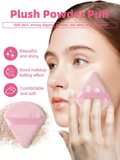 38pcs Makeup Brush Set, Includes: 25pcs Makeup Brushes + 3pcs Makeup Sponges + 3pcs Mini Makeup Sponges + 3pcs Makeup Powder Puffs + 3pcs Mini Air Cushion Puffs + 1pc Makeup Brush Cleaning Tool