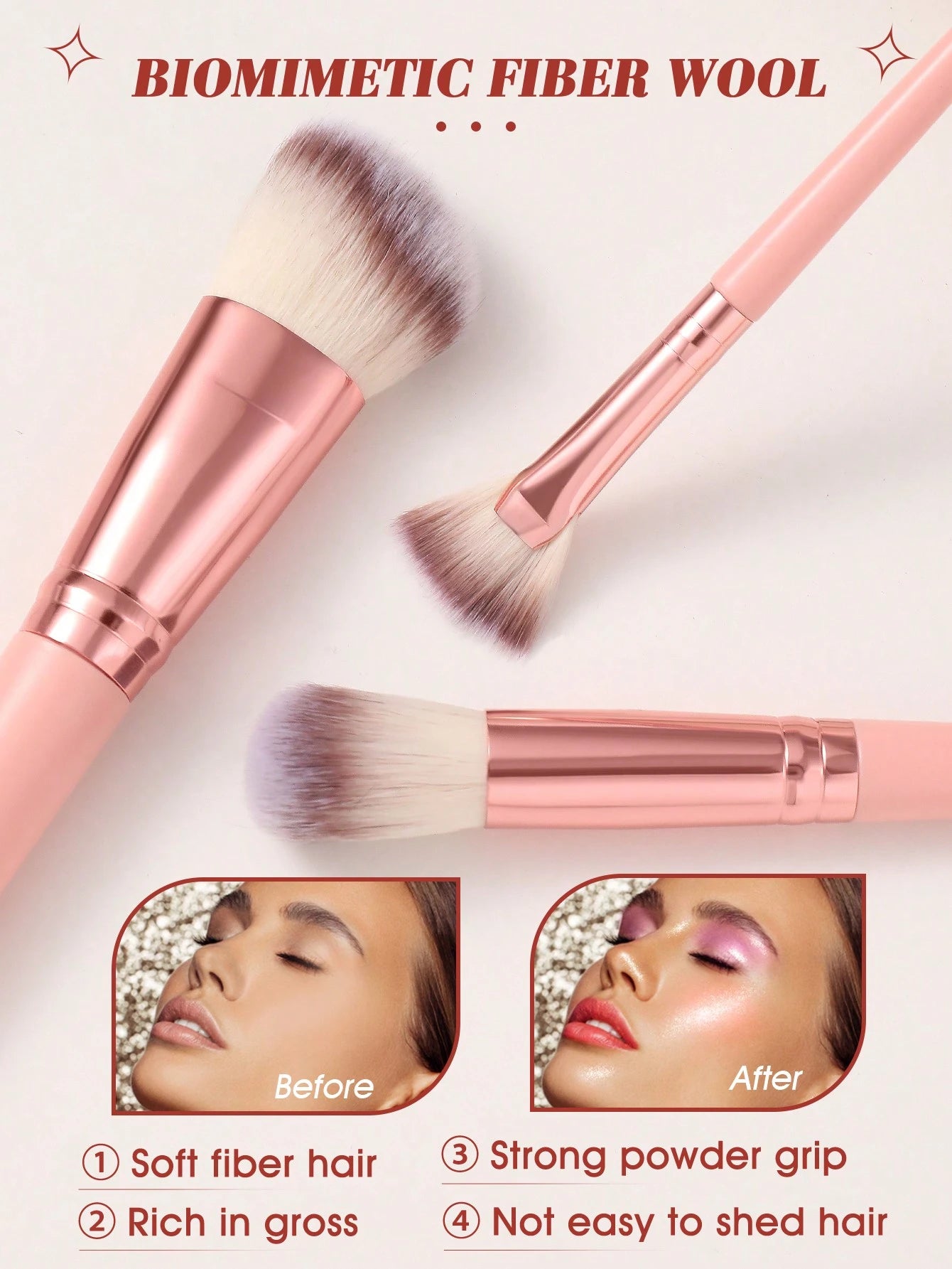 38pcs Makeup Brush Set, Includes: 25pcs Makeup Brushes + 3pcs Makeup Sponges + 3pcs Mini Makeup Sponges + 3pcs Makeup Powder Puffs + 3pcs Mini Air Cushion Puffs + 1pc Makeup Brush Cleaning Tool