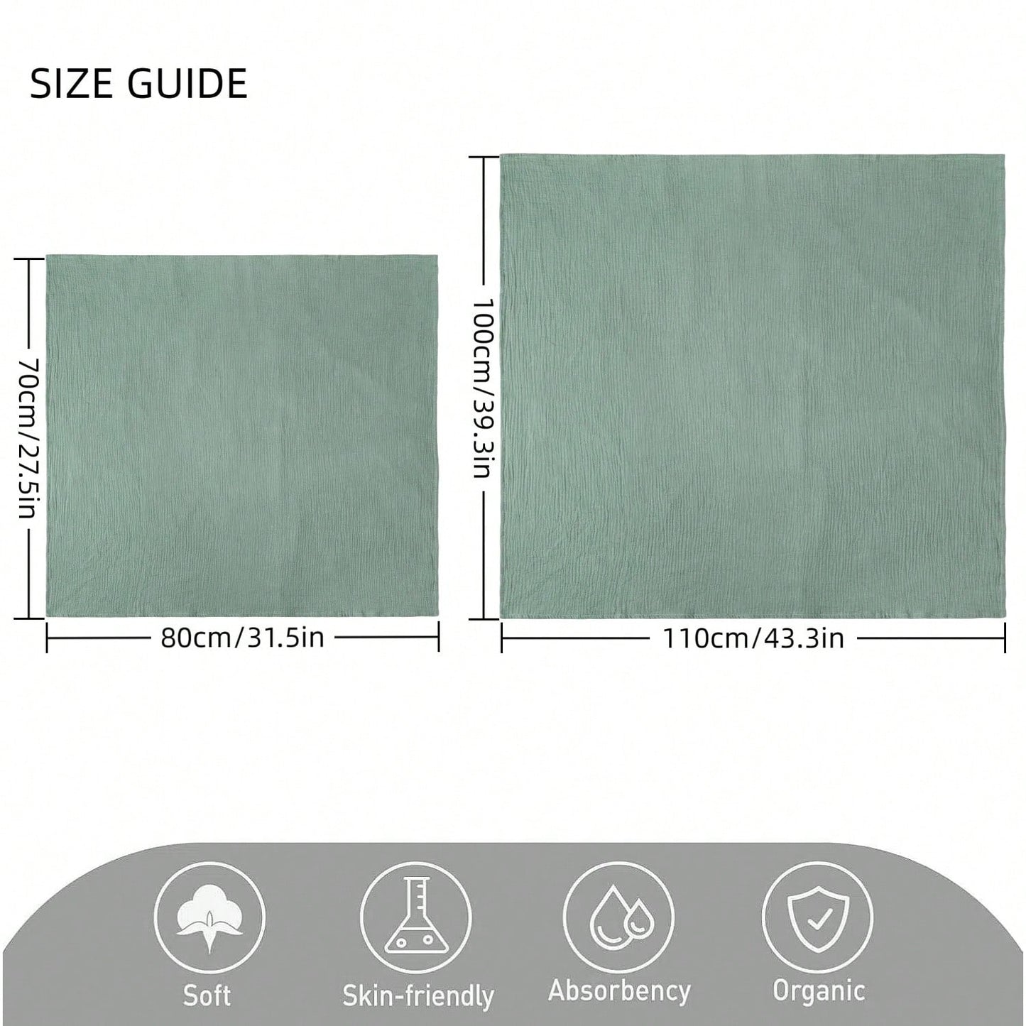 39 X 43 Inch Muslin Swaddle Blanket, Breathable Soft Swaddle Wrap, Essential Newborn Baby Shower Gift