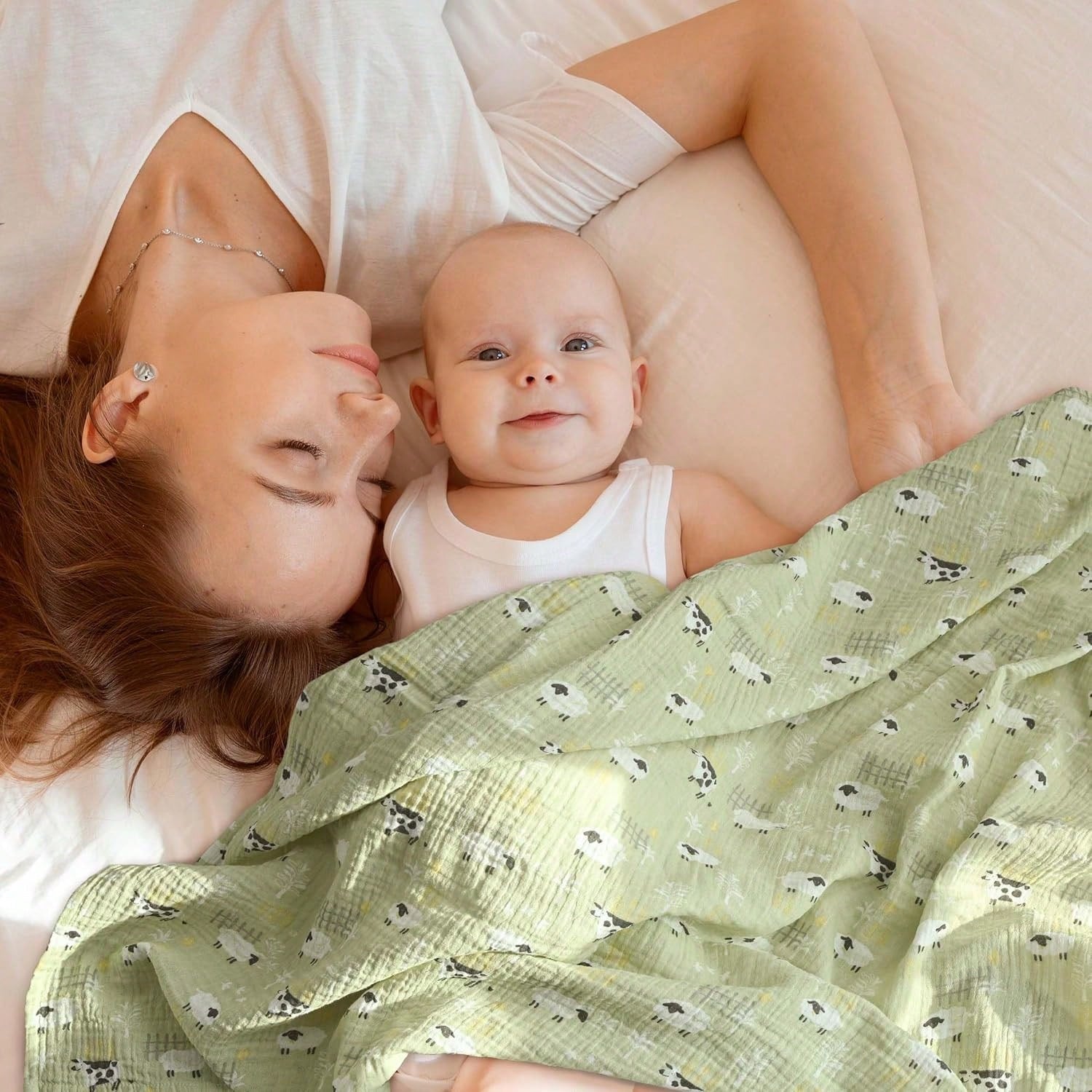 39 X 43 Inch Muslin Swaddle Blanket, Breathable Soft Swaddle Wrap, Essential Newborn Baby Shower Gift