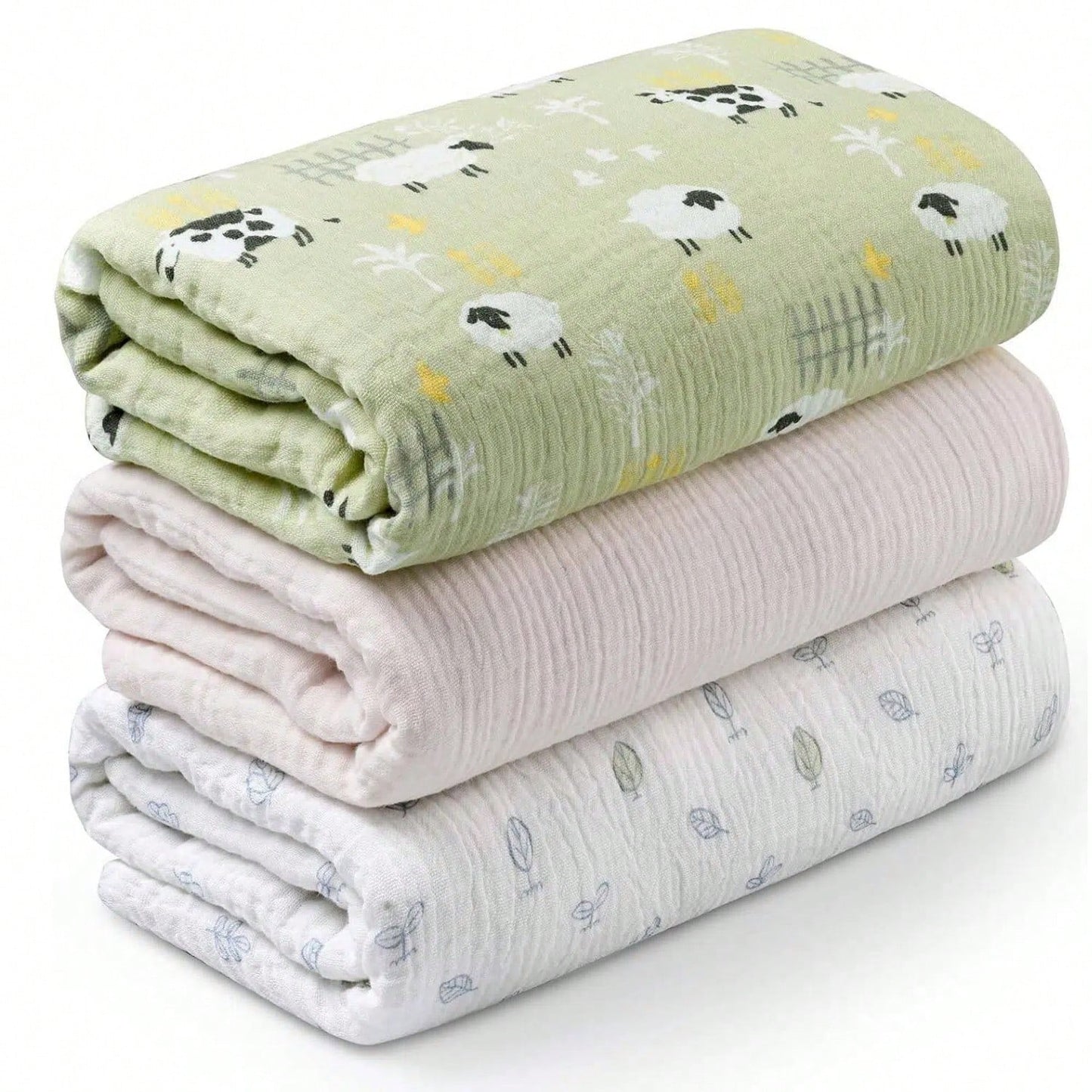 39 X 43 Inch Muslin Swaddle Blanket, Breathable Soft Swaddle Wrap, Essential Newborn Baby Shower Gift