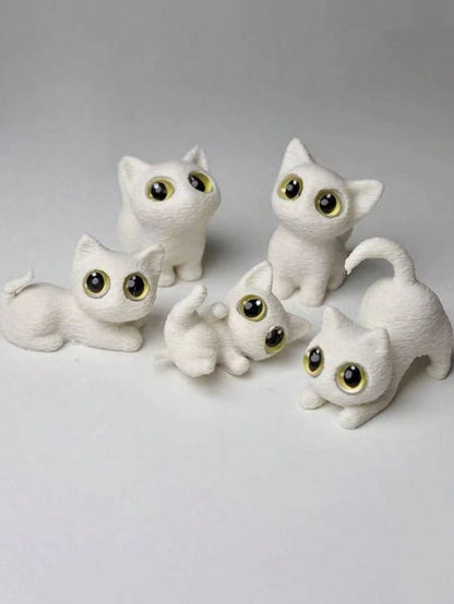 3D Figurine, Women's Car Accessories, Car Decor Ornament, Super Cute Small Figurine, Warm Small Ornament, Essential For Car Interior, Black & White Kitten, Various Adorable Designs, Very Healing, Holi