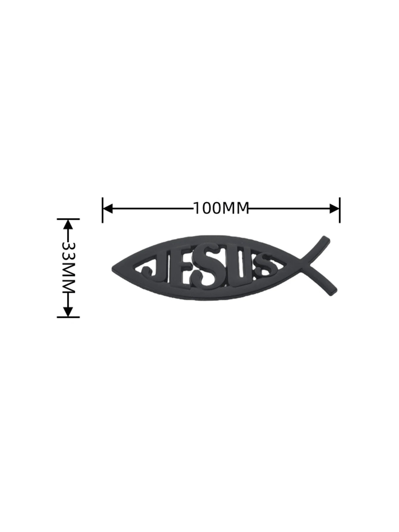 3D Metal Jesus Fish Car Emblem Sticker, Personalized Decorative Christian Jesus Fish Symbol Car Body Decal Badge Sticker