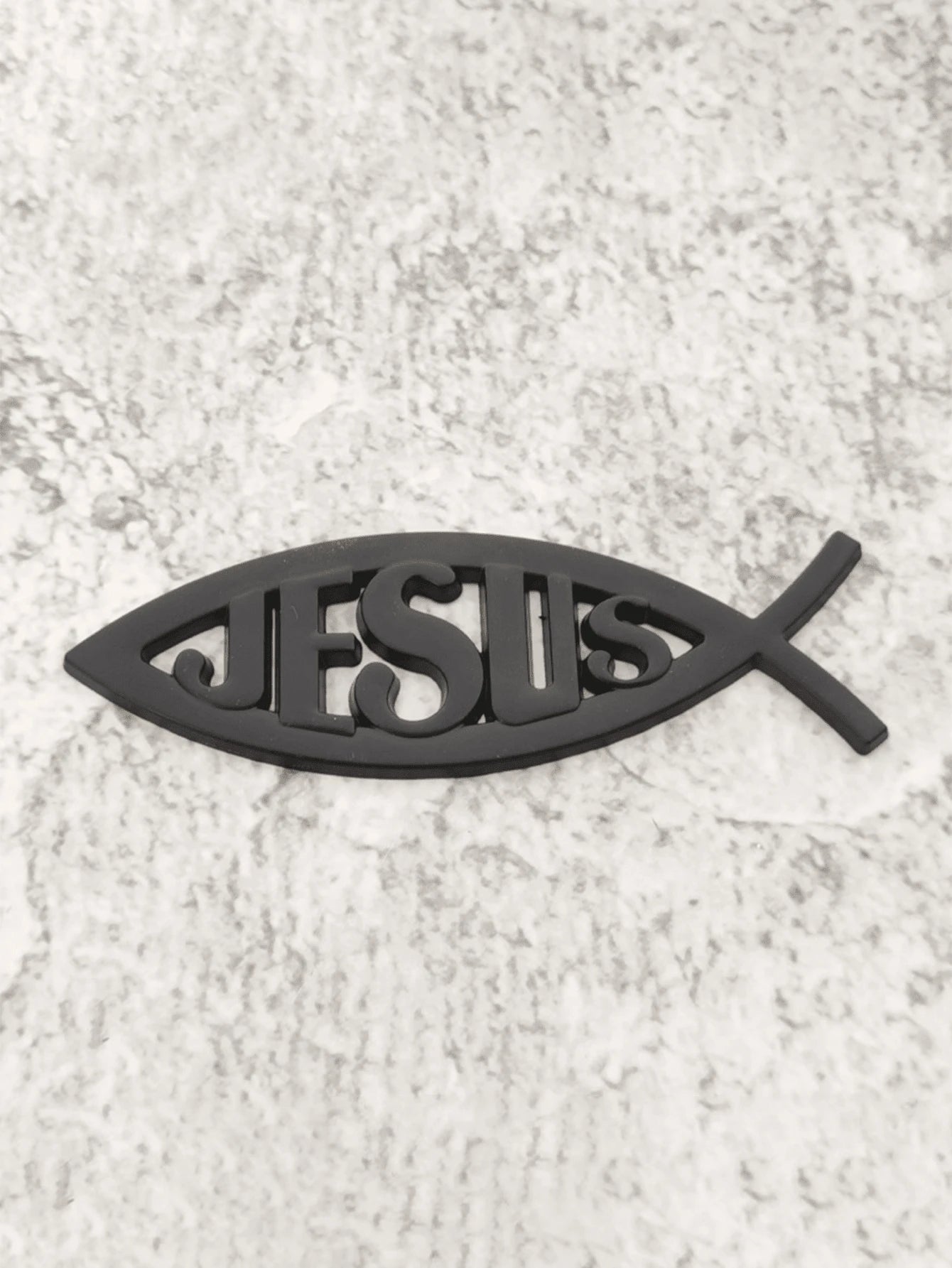 3D Metal Jesus Fish Car Emblem Sticker, Personalized Decorative Christian Jesus Fish Symbol Car Body Decal Badge Sticker