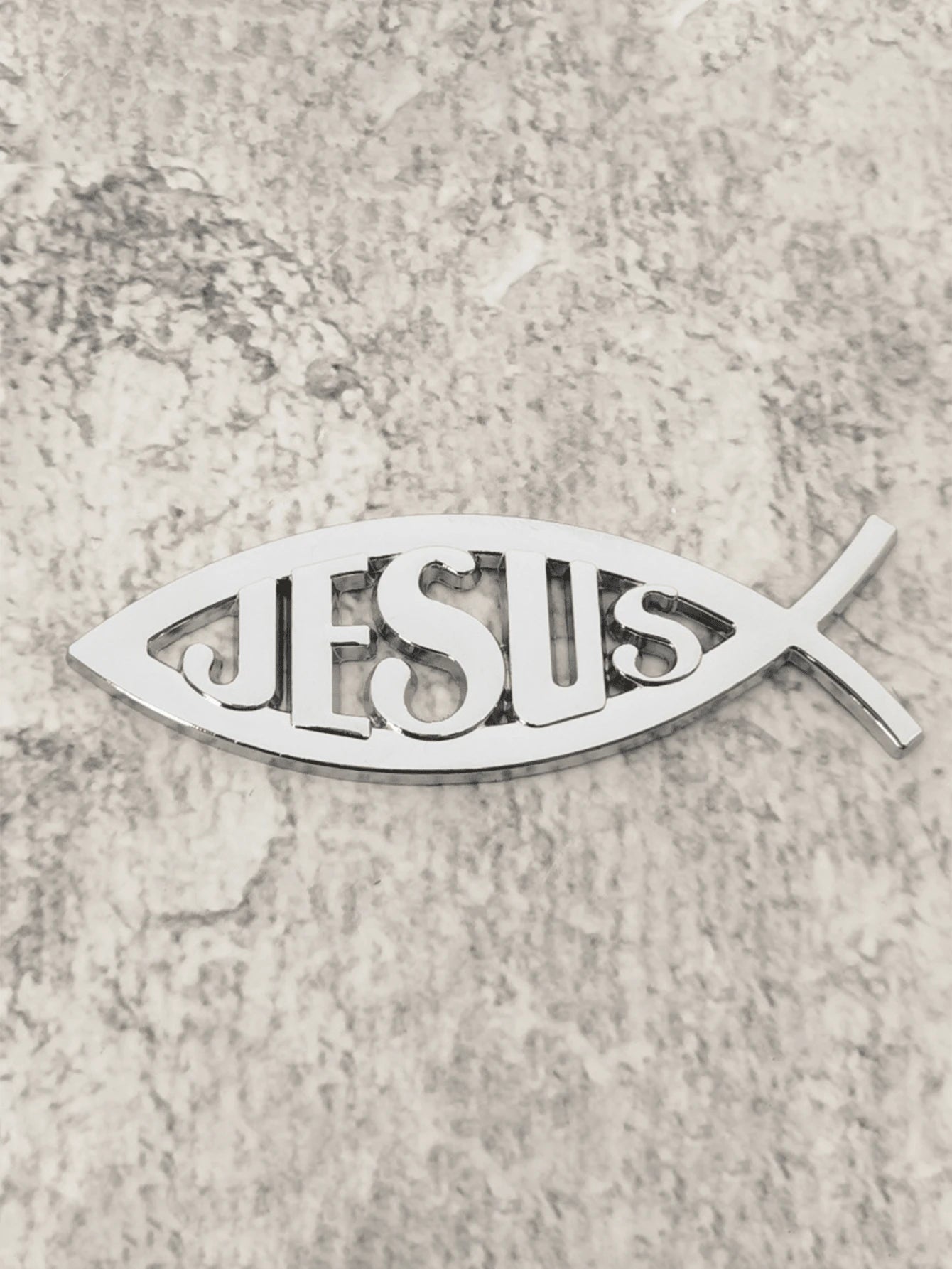 3D Metal Jesus Fish Car Emblem Sticker, Personalized Decorative Christian Jesus Fish Symbol Car Body Decal Badge Sticker