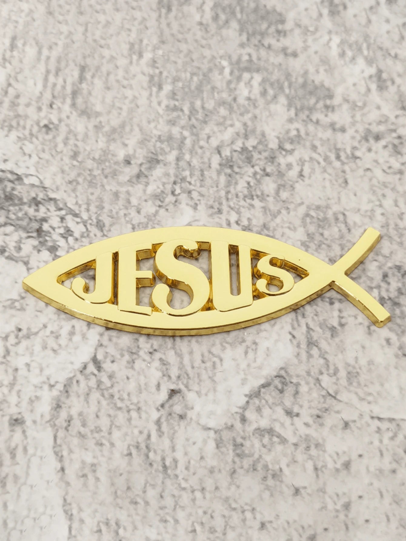 3D Metal Jesus Fish Car Emblem Sticker, Personalized Decorative Christian Jesus Fish Symbol Car Body Decal Badge Sticker