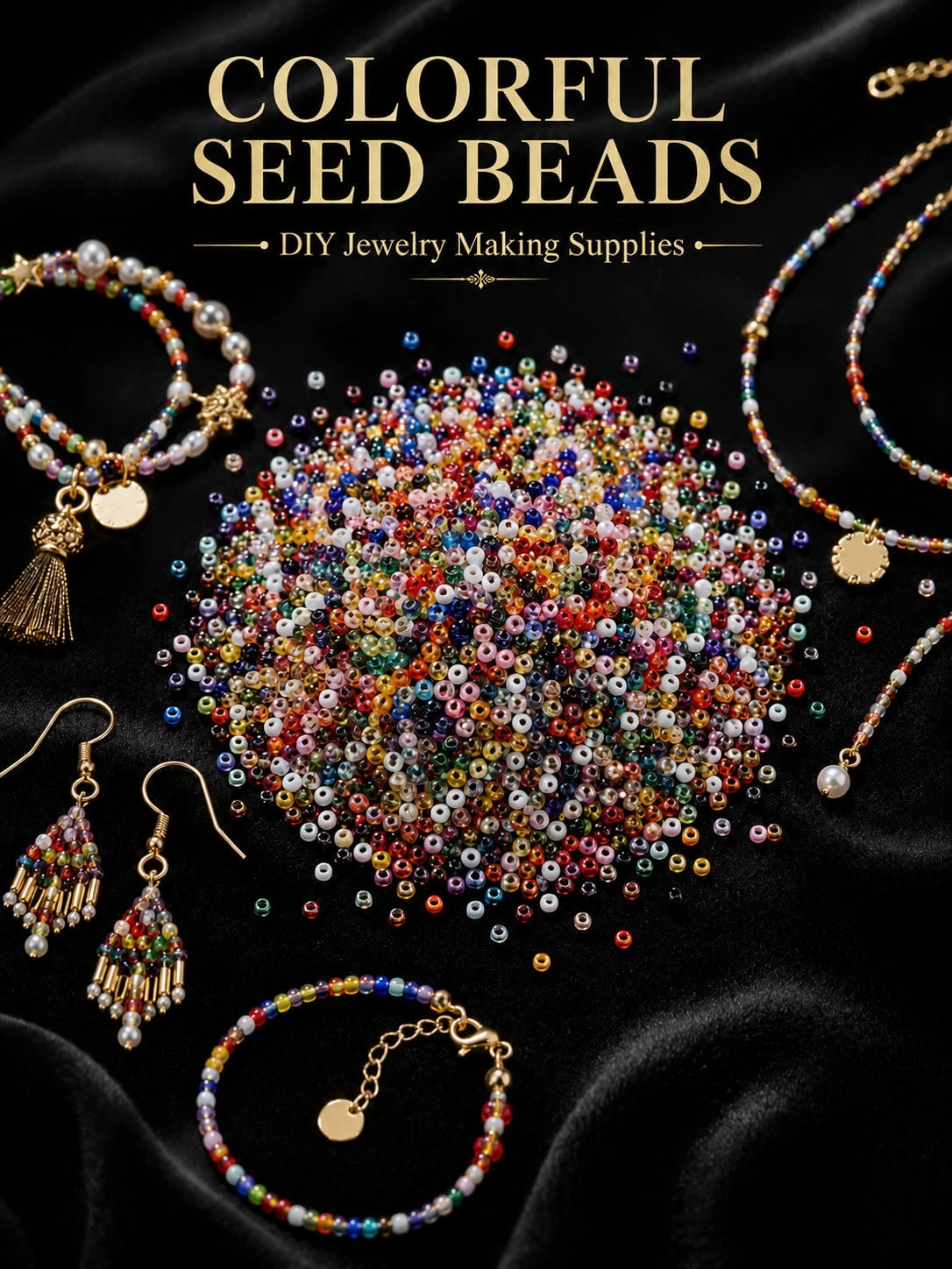 3mm 1 Pack Random Color Faux Ceramic Beads, Seed Beads DIY Jewelry Accessories Suitable For Earrings, Bracelets, Necklaces