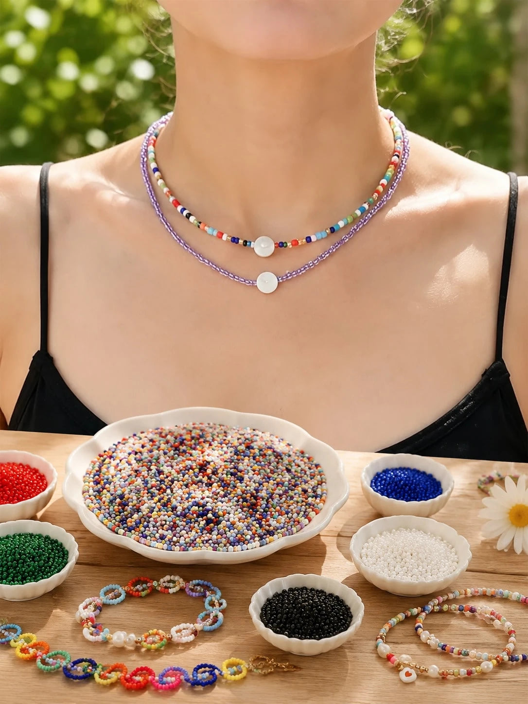 3mm 1 Pack Random Color Faux Ceramic Beads, Seed Beads DIY Jewelry Accessories Suitable For Earrings, Bracelets, Necklaces