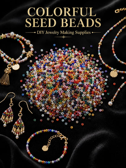 3mm 1 Pack Random Color Faux Ceramic Beads, Seed Beads DIY Jewelry Accessories Suitable For Earrings, Bracelets, Necklaces