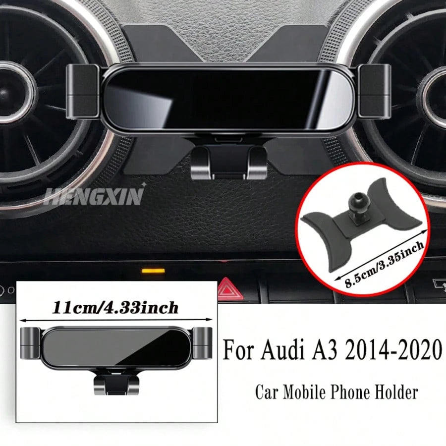 3PCS Car Phone Holder For Audi A3 S3 8V 2014-2020/A1 Sportback 8XA 8XF 2011-2019/Q2 2019-2022Gravity Navigation Bracket GPS Air Vent Clip Mount Accessories