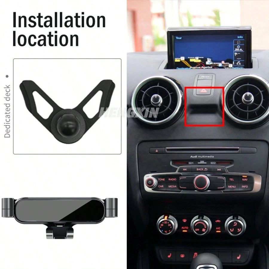 3PCS Car Phone Holder For Audi A3 S3 8V 2014-2020/A1 Sportback 8XA 8XF 2011-2019/Q2 2019-2022Gravity Navigation Bracket GPS Air Vent Clip Mount Accessories