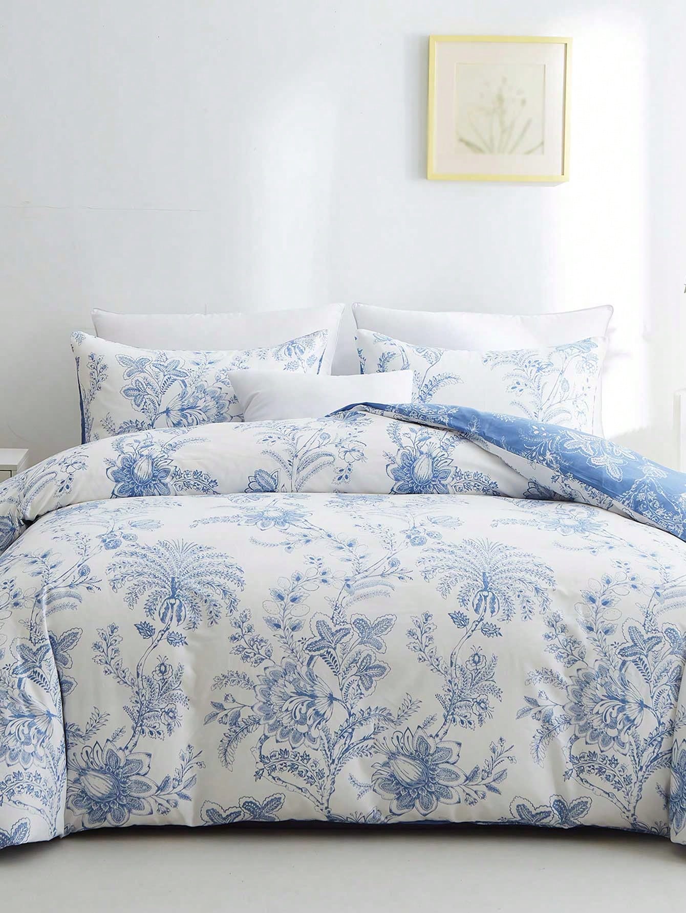 3pcs Floral Pattern Duvet Cover Set, Bedding, Super Soft & Skin-Friendly Duvet Cover, Washed, Floral Print Duvet Cover Set, Includes Pillow Case, Excludes Comforter, Suitable For Single Bed, Double Be