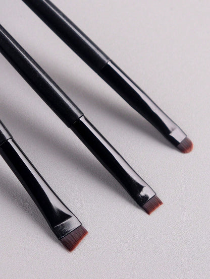 3pcs Makeup Brush Set, Including Angled Eyeliner Brush, Eyebrow Brush, Ultra-Thin Eyeshadow Brush,Foundation Brush,Concealer Brush,Blush Brush,Contour Brush,Blush Brush,Bronzer Brush,Powder Brush,Foun